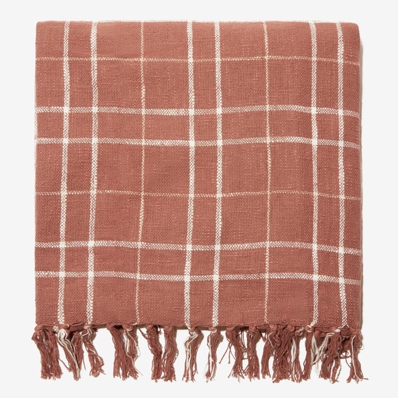 Little Korboose WOVEN THROW BLANKET in Rust - Picture 1 of 5